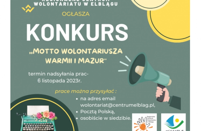 Wolontariusze z Warmii i Mazur chcą mieć swoje motto – zaproszenie do konkursu.